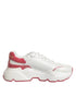 Dolce & Gabbana White Pink Daymaster Low Top Sneakers Shoes